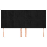 Testiere 4 pz Nere 100x5x78/88 cm in Velluto 3116638