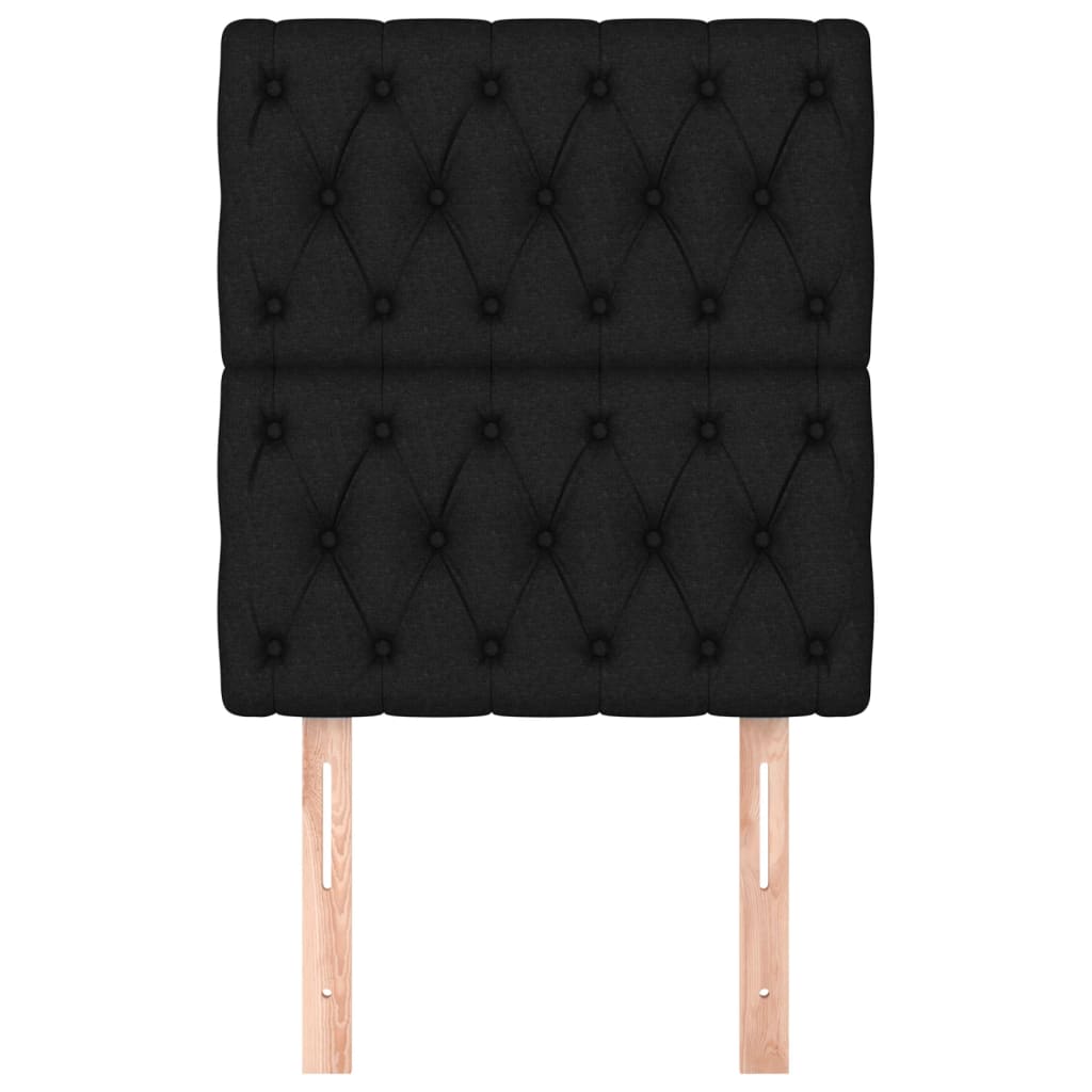 Testiera 2 pz-Set di 2 Testata-Testiera Decorativa Nera 80 x 7 x 78/88 cm in Tessuto 454242