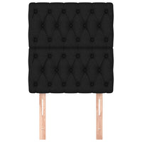 Testiera 2 pz-Set di 2 Testata-Testiera Decorativa Nera 80 x 7 x 78/88 cm in Tessuto 454242