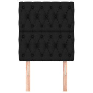 Testiera 2 pz-Set di 2 Testata-Testiera Decorativa Nera 80 x 7 x 78/88 cm in Tessuto 454242