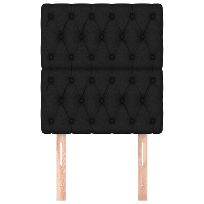 Testiera 2 pz-Set di 2 Testata-Testiera Decorativa Nera 80 x 7 x 78/88 cm in Tessuto 454242