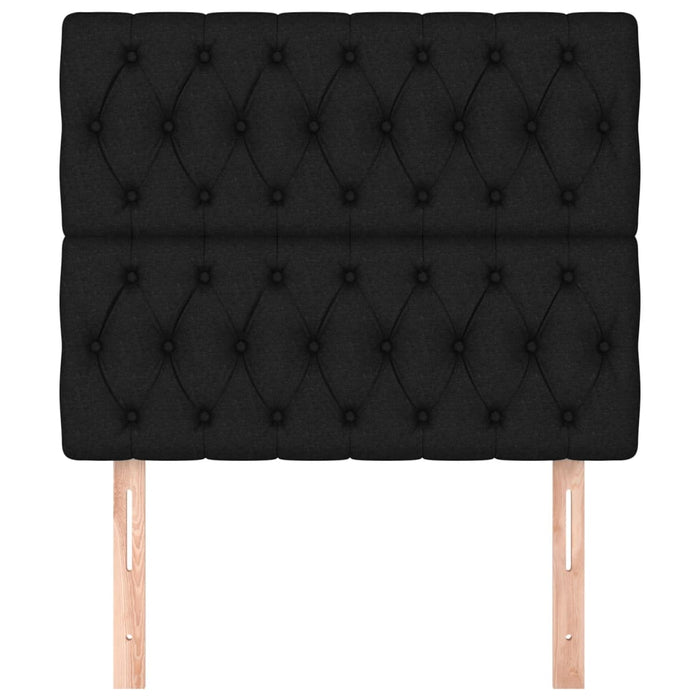 Testiera-Testata-Testiera Decorativa Nera 90x7x118/128 cm Tessuto