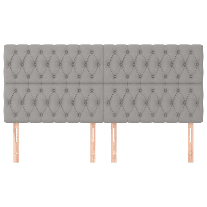 Testiera-Testata Decorativa Grigio Chiaro 180x7x118/128 cm Tessuto