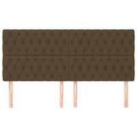 Testiera 4 pz Marrone Scuro 90x7x78/88 cm in Tessuto 3116685