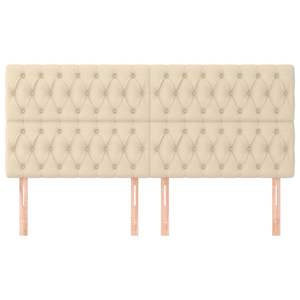 Testiera 4 pz Crema 90 x 7 x 78/88 cm in Tessuto