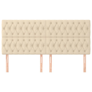 Testiera 4 pz Crema 90 x 7 x 78/88 cm in Tessuto 3116687