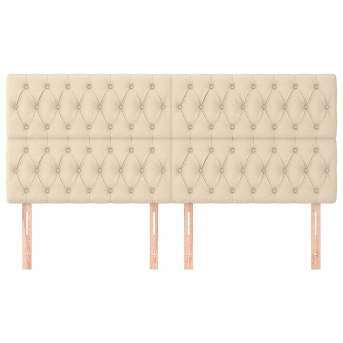 Testiera 4 pz Crema 90 x 7 x 78/88 cm in Tessuto 3116687