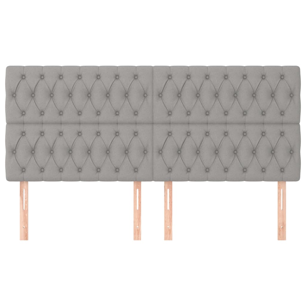 Testiere 4 pz Grigio Chiaro 100x7x78/88 cm in Tessuto