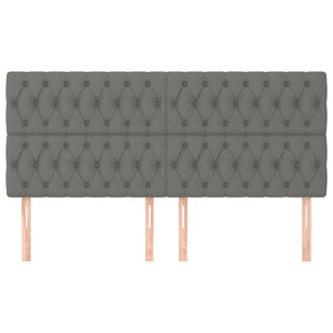 Testiere 4 pz Grigio Scuro 100x7x78/88 cm in Tessuto 3116691