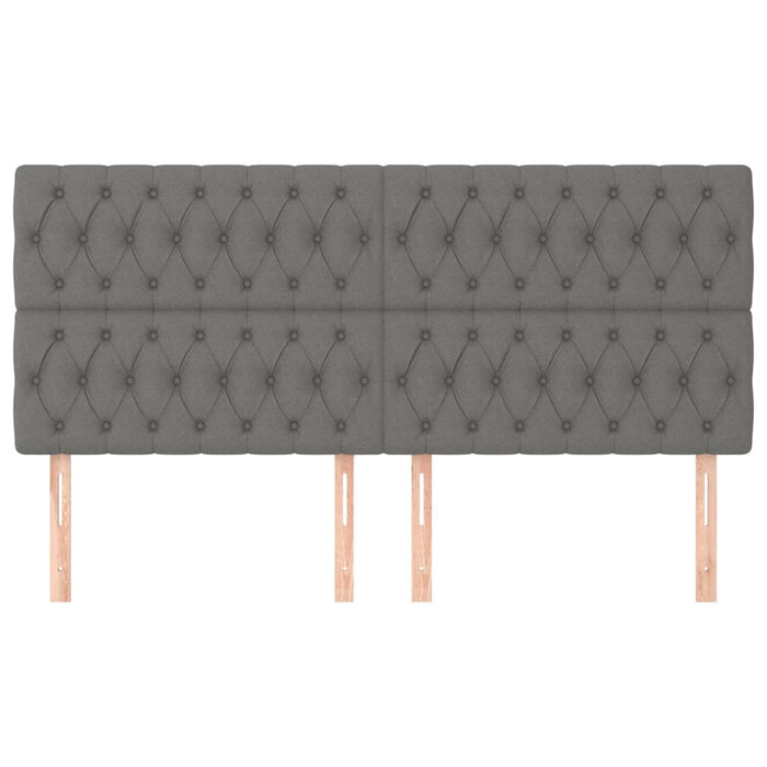 Testiere 4 pz Grigio Scuro 100x7x78/88 cm in Tessuto 3116691