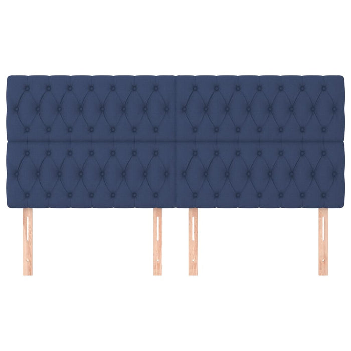 Testiera 4 pz Blu 100 x 7 x 78/88 cm in Tessuto 3116696