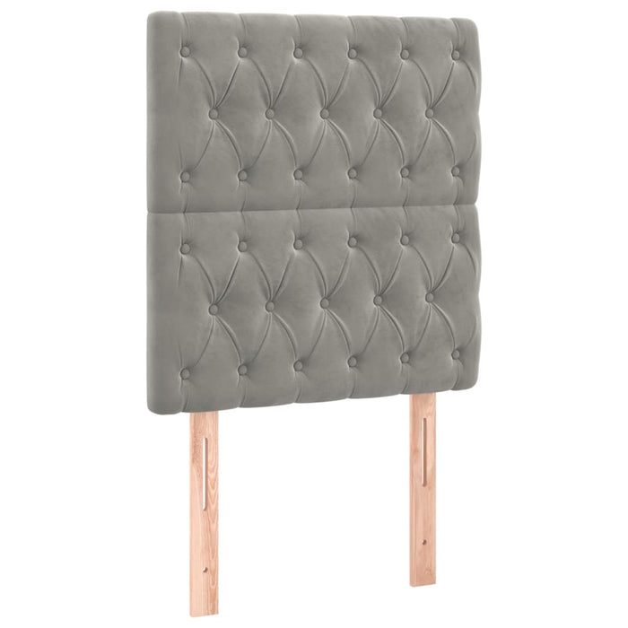 Testiera 2 pz Grigio Chiaro 80x7x78/88 cm in Velluto 3116698