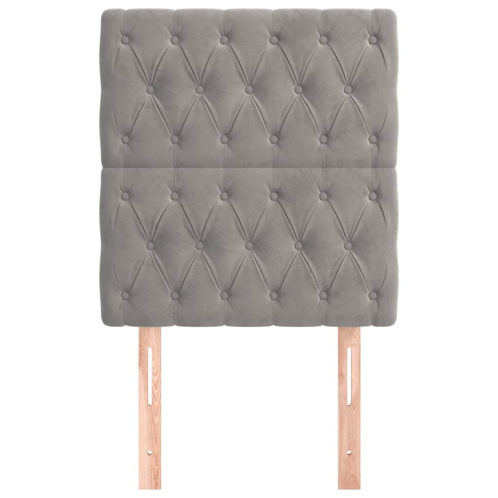 Testiera 2 pz Grigio Chiaro 80x7x78/88 cm in Velluto 3116698