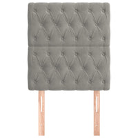 Testiera 2 pz Grigio Chiaro 80x7x78/88 cm in Velluto 3116698