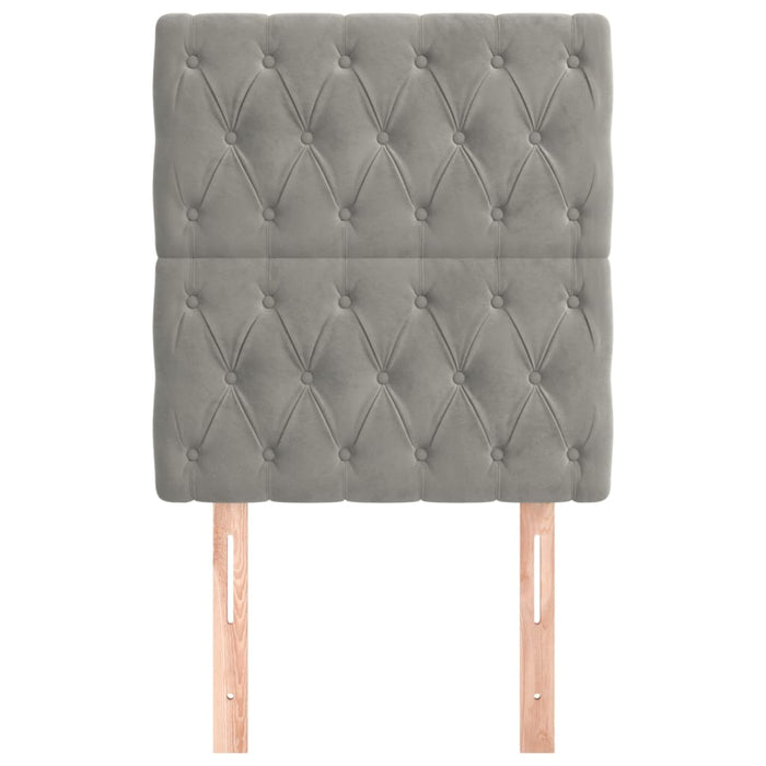 Testiera 2 pz Grigio Chiaro 80x7x78/88 cm in Velluto 3116698