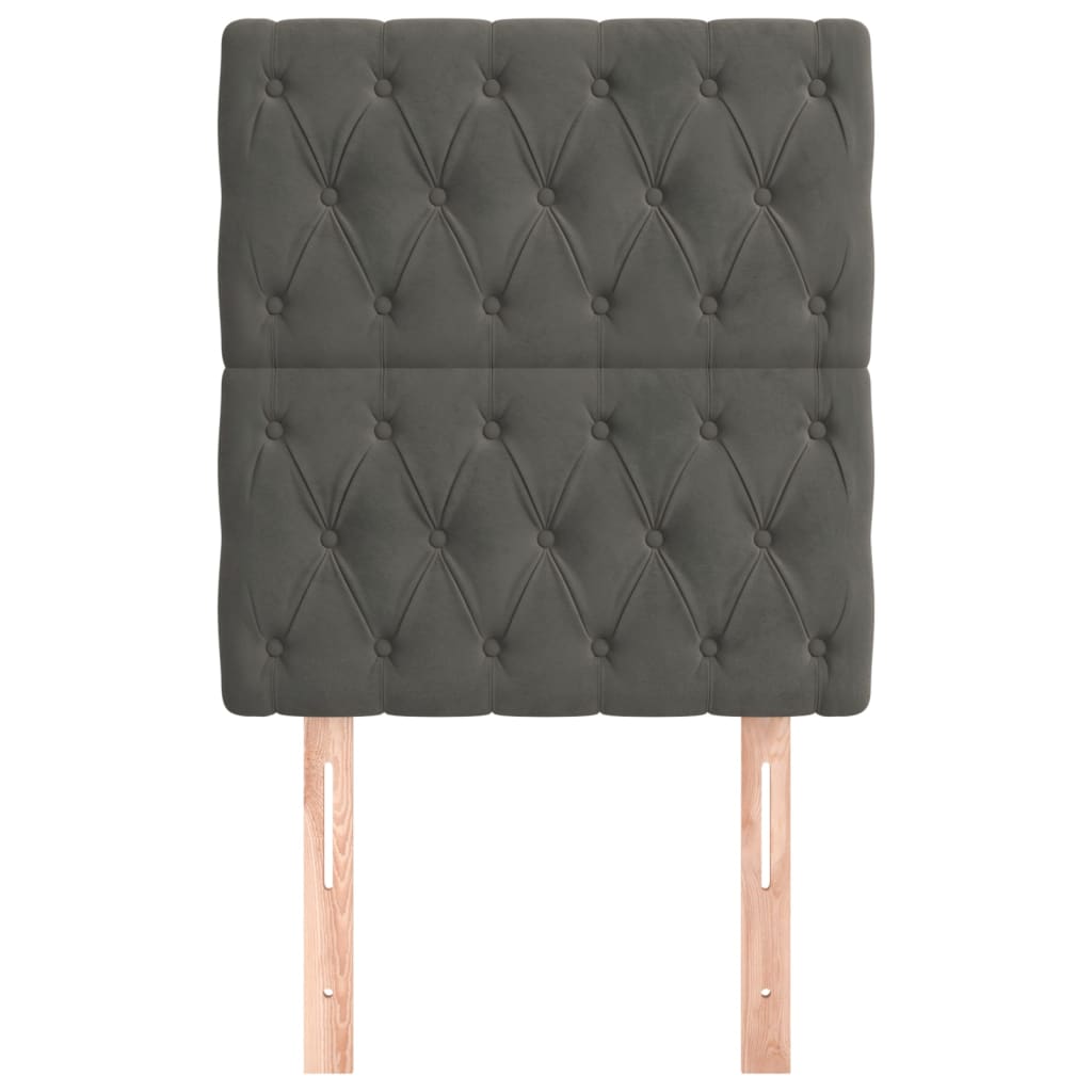 Testiera-Testata Decorativa Grigio Scuro 80x7x118/128 cm Velluto