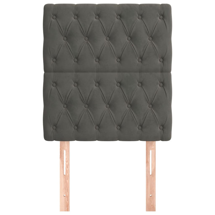 Testiera-Testata Decorativa Grigio Scuro 80x7x118/128 cm Velluto