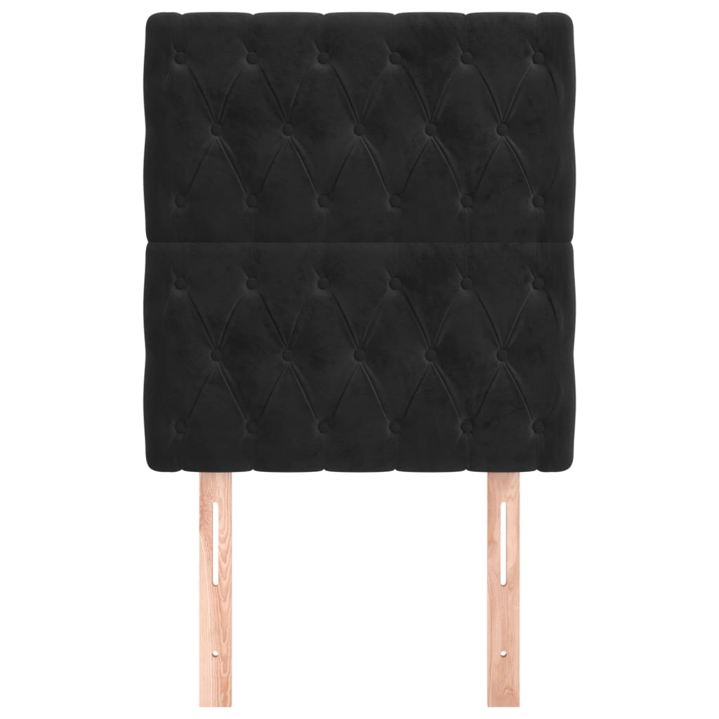 Testiera 2 pz Nera 80x7x78/88 cm in Vellutocod mxl 73643