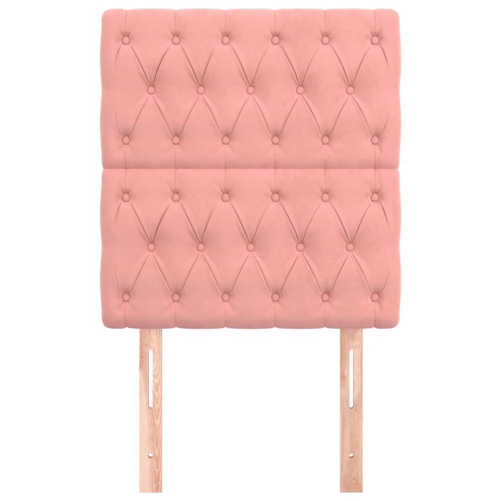 Testiera-Testata-Testiera Decorativa Rosa 80x7x118/128 cm Velluto