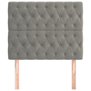 Testiera-Testata Decorativa Grigio Chiaro 90x7x118/128 cm Velluto