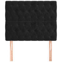 Testiera-Testata-Testiera Decorativa Nera 100x7x118/128 cm Velluto