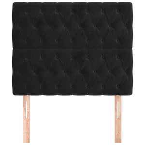 Testiere 2 pz Nero 100 x 7 x 78/88 cm in Velluto 3116712