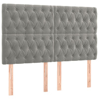 Testiere 4 pz Grigio Chiaro 72x7x78/88 cm in Velluto 3116716