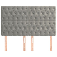 Testiere 4 pz Grigio Chiaro 72x7x78/88 cm in Velluto 3116716