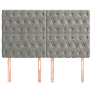 Testiere 4 pz Grigio Chiaro 72x7x78/88 cm in Velluto 3116716