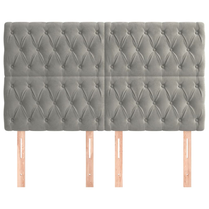 Testiere 4 pz Grigio Chiaro 72x7x78/88 cm in Velluto 3116716