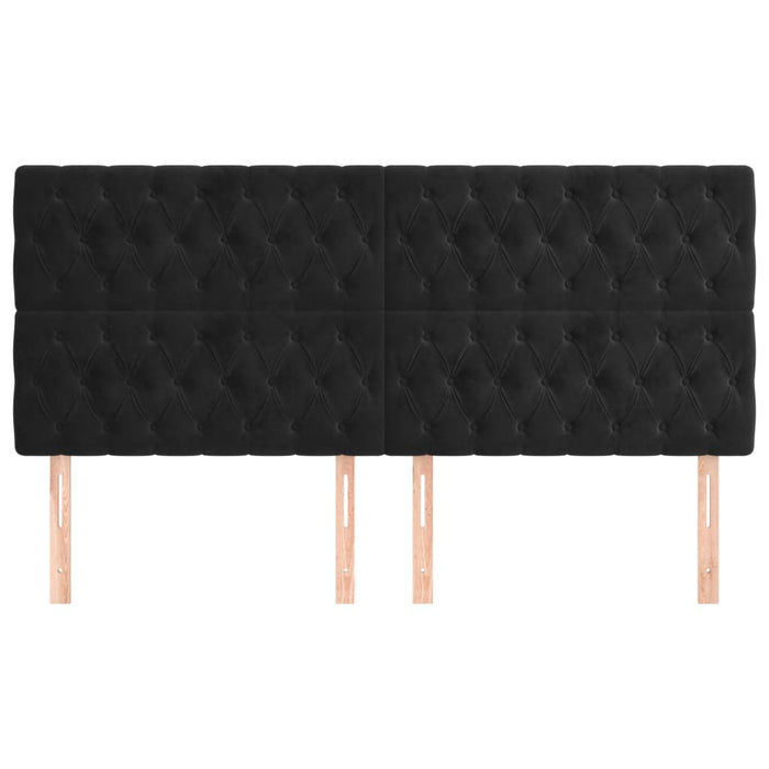 Testiere 4 pz Nero 100 x 7 x 78/88 cm in Velluto 3116736