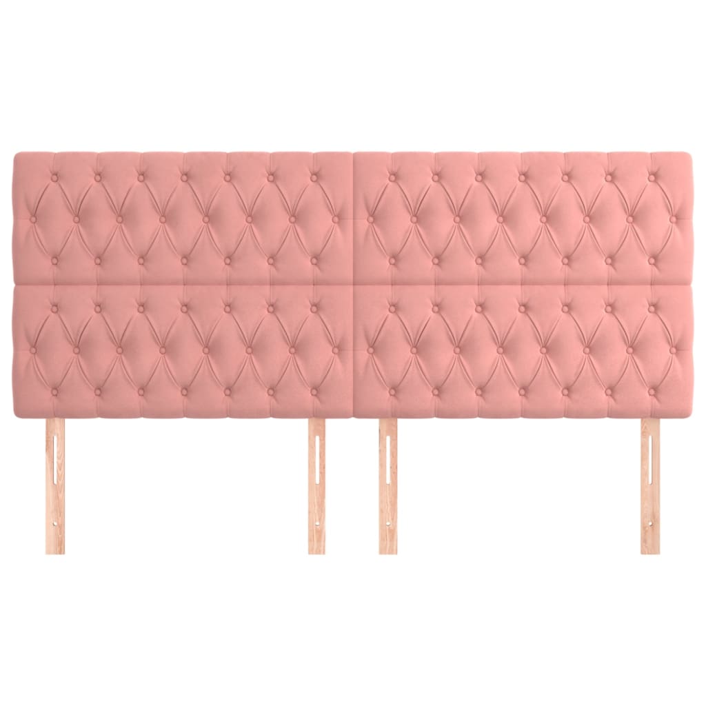 Testiera 4 pz Rosa 100x7x78/88 cm in Velluto 3116739