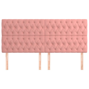 Testiera 4 pz Rosa 100x7x78/88 cm in Velluto 3116739