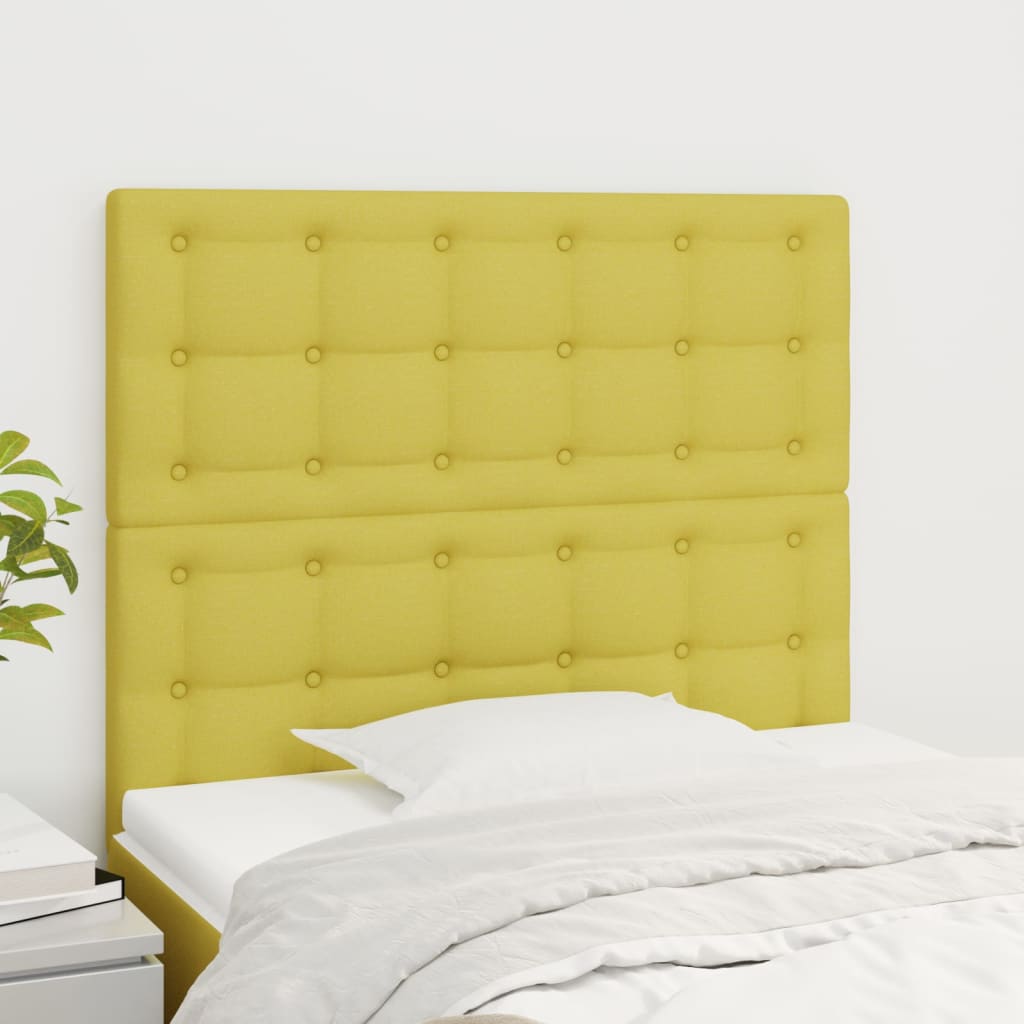 Testiera 2 pz Verde 80x5x78/88 cm in Tessuto