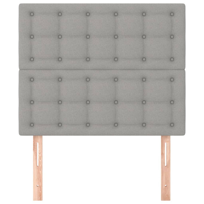 Testiera 2 pz Grigio Chiaro 90x5x78/88 cm in Tessuto 3116748