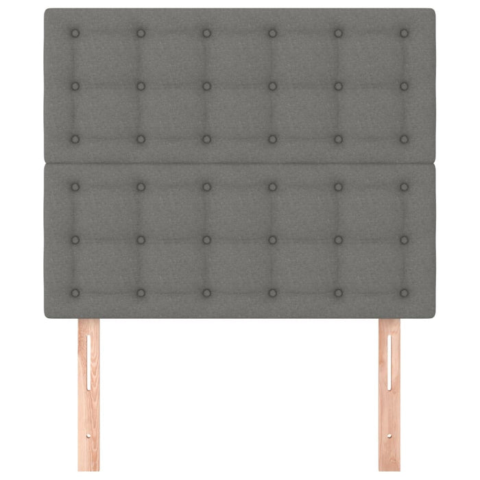 Testiera 2 pz Grigio Scuro 90x5x78/88 cm in Tessuto 3116749