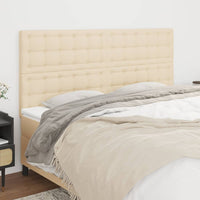 Testiera 4 pz Crema 80x5x78/88 cm in Tessuto 3116777