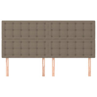 Testiera per Letto-Testata-Testiera Decorativa Tortora 180x5x118/128 cm Tessuto 417816