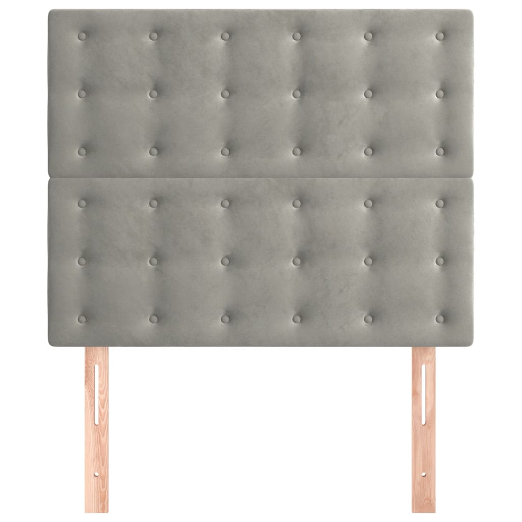 Testiera-Testata Decorativa Grigio Chiaro 90x5x118/128 cm Velluto 501995