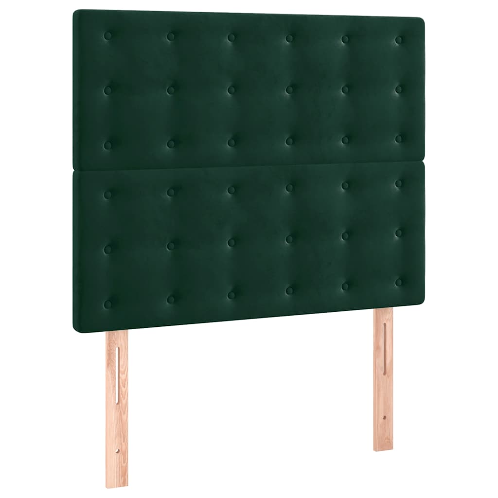 Testiera-Testata-Testiera Decorativa Verde Scuro 100x5x118/128 cm Velluto 242447