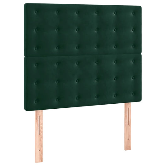 Testiera-Testata-Testiera Decorativa Verde Scuro 100x5x118/128 cm Velluto 242447