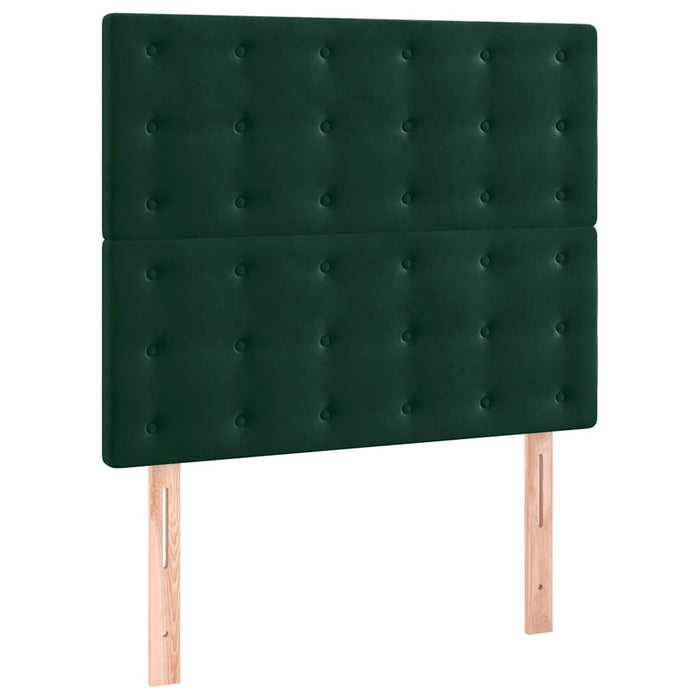 Testiera-Testata-Testiera Decorativa Verde Scuro 100x5x118/128 cm Velluto 242447