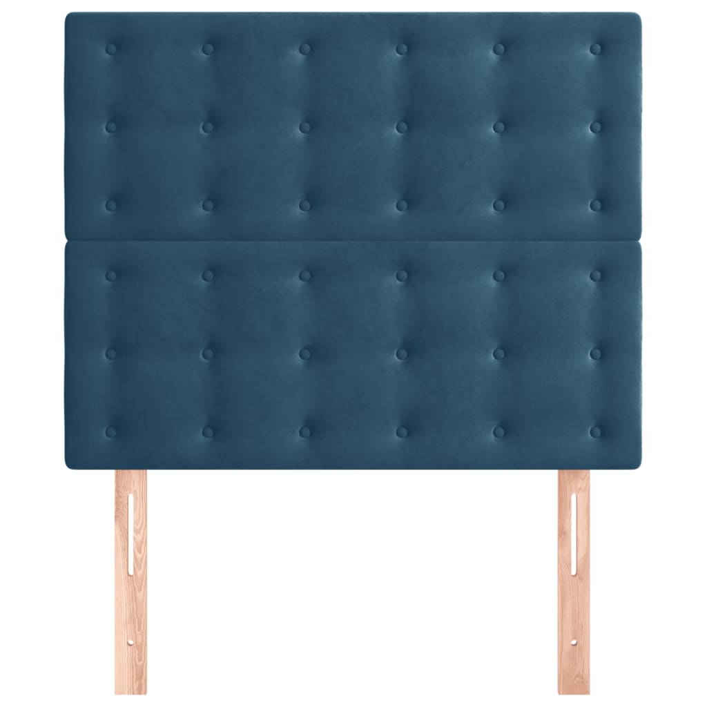 Testiera-Testata-Testiera Decorativa Blu Scuro 100x5x118/128 cm Velluto 962002