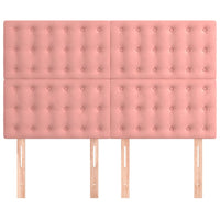 Testiera-Testata-Testiera Decorativa Rosa 144x5x118/128 cm Velluto 517708