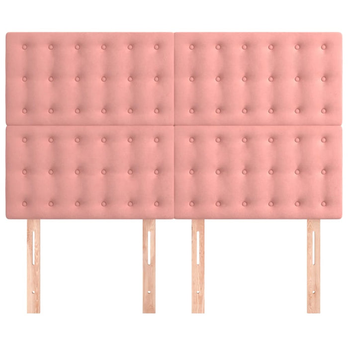 Testiera-Testata-Testiera Decorativa Rosa 144x5x118/128 cm Velluto 517708