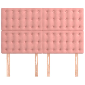 Testiere 4 pz Rosa 72x5x78/88 cm in Velluto 3116819