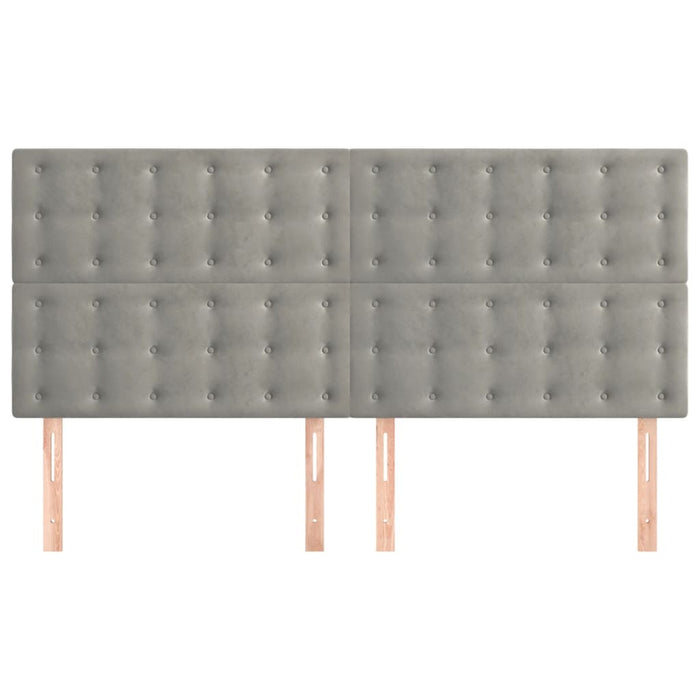 Testiera 4 pz Grigio Chiaro 80x5x78/88 cm in Velluto 3116820