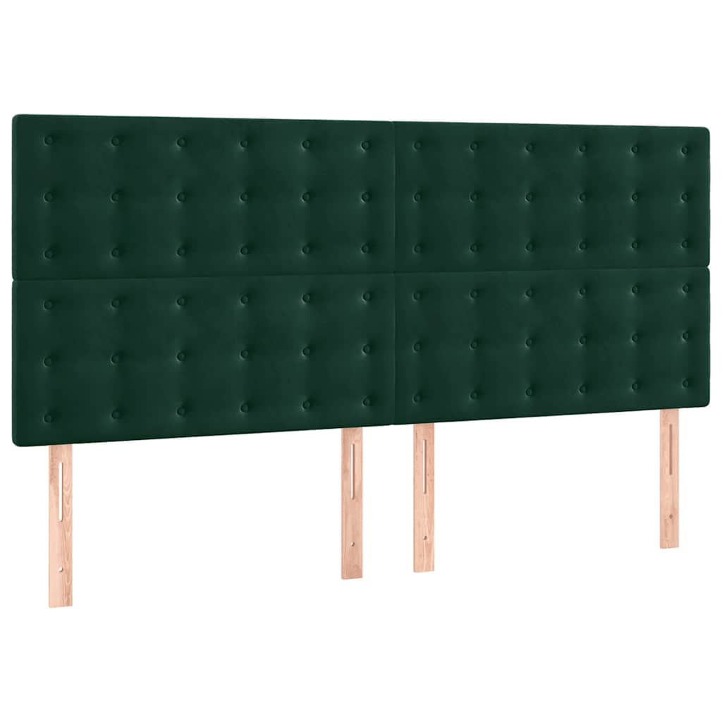 Testiera-Testata-Testiera Decorativa Verde Scuro 160x5x118/128 cm Velluto 160625