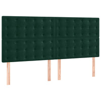 Testiera-Testata-Testiera Decorativa Verde Scuro 160x5x118/128 cm Velluto 160625