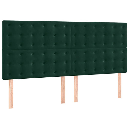 Testiera-Testata-Testiera Decorativa Verde Scuro 160x5x118/128 cm Velluto 160625